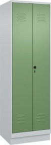 C+P PSA Doppel-Spind Classic PLUS mit Sockel und 2 Abteilen, Stahl, Lichtgrau/Resedagrün, H x B x T: 195 x 60 x 50 cm - Bild 1