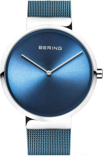 Bering Analoguhr, Quarz, Edelstahl, Blau, 39 mm, Unisex - Bild 1