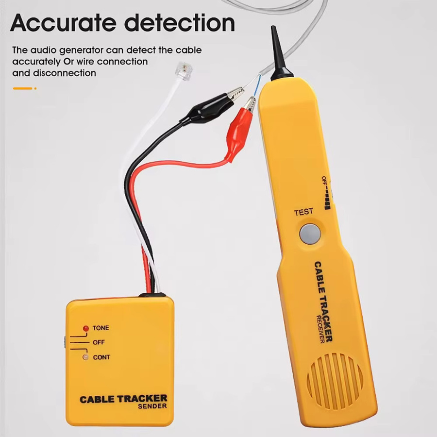 Kebidu Kabelsuchgerät RJ11 mit Tonerzeuger und Sonde, gelber Stromkreistester und Durchgangsprüfer als Signalsucher-Set - Bild 3