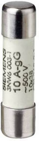 Siemens Zylindersicherungseinsatz 10 A 500 V in Silber, 10 Stück - Bild 1