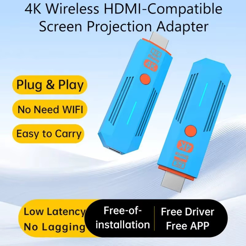 VIKEFON HDMI Wireless Video und Audio Transmitter Empfänger Extender 4K UHD Media Streamer Dongle in Blau mit 50m Reichweite - Bild 2