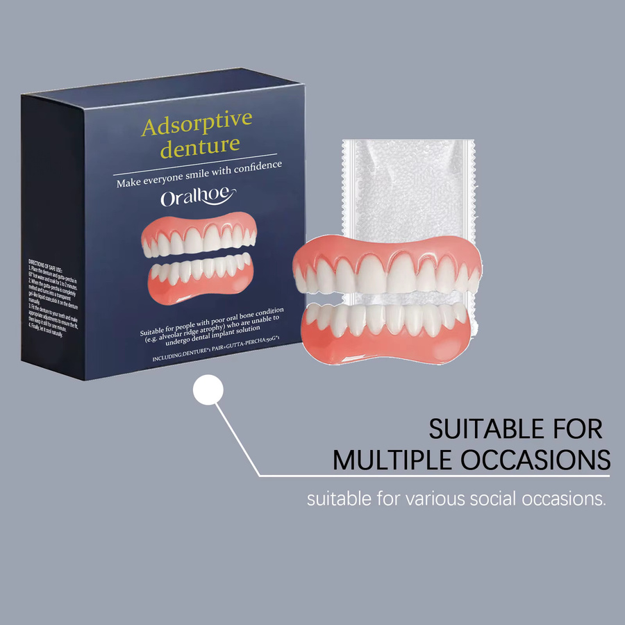 Oralhoe Silikon-Zahnersatz Set, obere und untere Zahnveneers - Bild 3