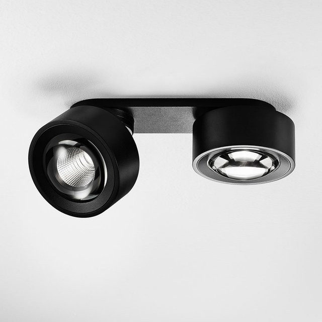 DLS Lighting Clippo Optic Duo LED-Wand- und Deckenstrahler in Schwarz, dimmbar und verstellbar mit warmweißem Licht (2700K) - Bild 1