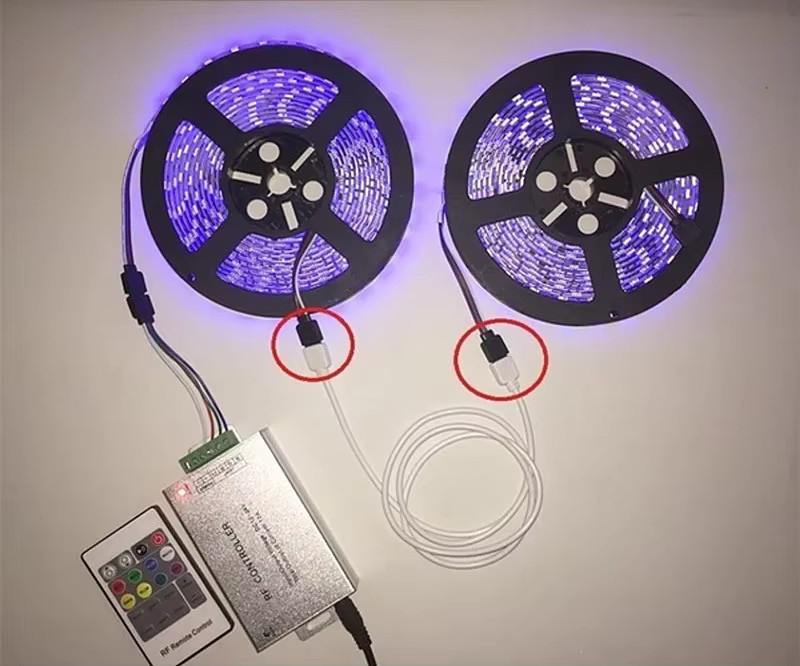 RGB-Verlängerungskabel für ARGB-RGB-LED-Streifen und PC-Lüfter, 3-polig und 4-polig, 1 m Länge, Weiß - Bild 2