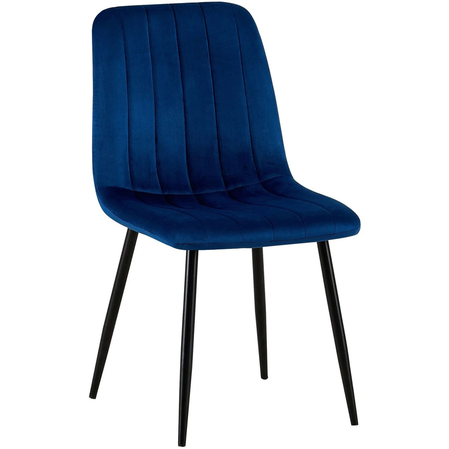 DELUKE Stuhl LENZ aus Samt in Blau mit Metallgestell, H x B x T: 88 x 45 x 53 cm - Bild 2