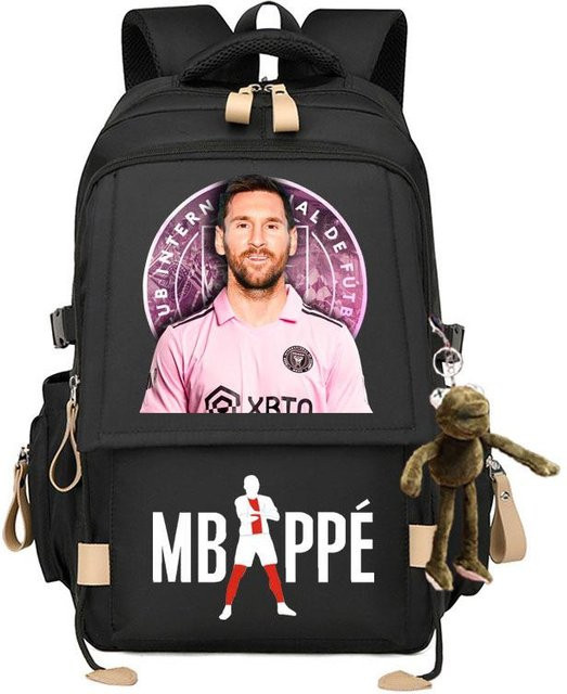 3-teiliges Schulrucksack-Set in Schwarz aus Oxford-Stoff mit großem Fassungsvermögen inklusive Federmäppchen und Schultergurt - Bild 1