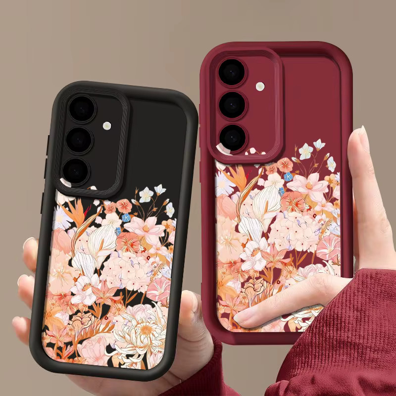 MOESOE Handyhülle mit Blumenmuster für Samsung Galaxy A-Serie (A15, A16, A17, A25, A26, A35, A36, A53, A54, A55, A56) 5G aus weichem TPU Silikon in Multicolour und Schwarz - Bild 2