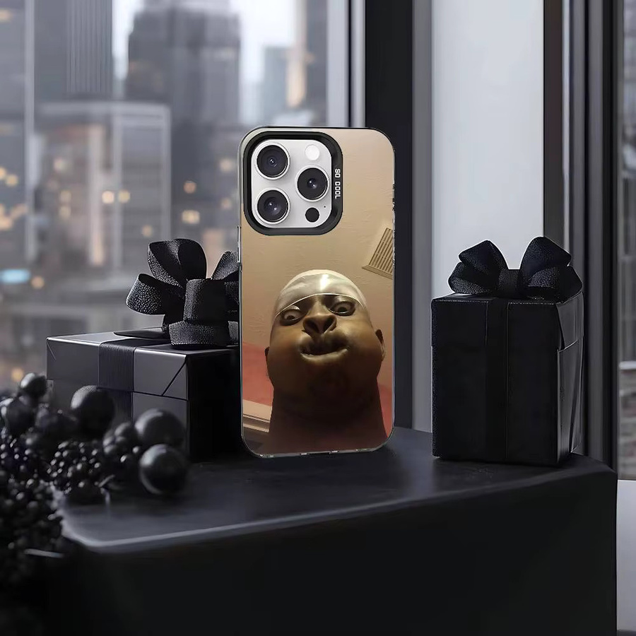 Stoßfeste Handyhülle Hässlicher Mann für Apple iPhone 11 bis 17 Pro Max Plus in Silber - Bild 3