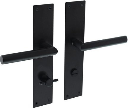 Intersteel Türdrücker Jura WC in Edelstahloptik Silber/Schwarz B: 250 mm, H: 55 mm, T: 2 mm - Bild 1