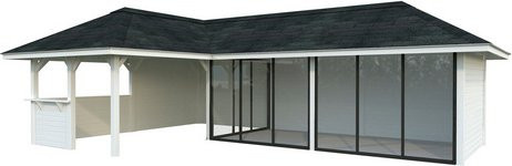 PALMAKO Pavillon Bianca aus lackiertem Fichtenholz in Weiss, B/T/H: 960 x 672 x 319 cm - Bild 1