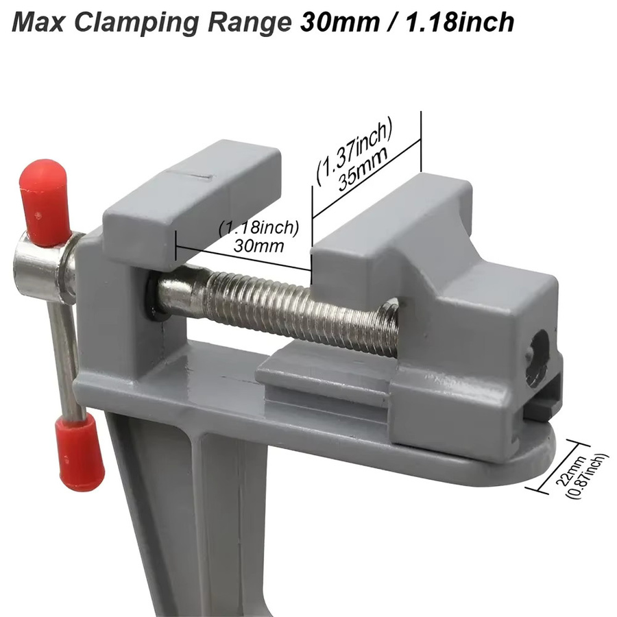 YIAEEY 360 Grad Drehbarer Mini-Schraubstock aus Aluminium für Juwelierarbeiten und Hobby-Reparaturen - Bild 2
