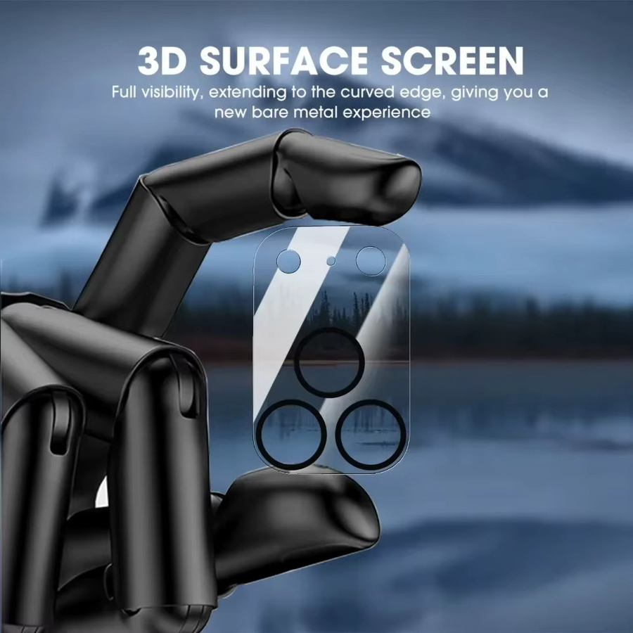 3D-Kameraobjektivschutz aus gehärtetem Glas für Apple iPhone 17 Pro Max, iPhone 17 Pro, iPhone 17 und iPhone 17 Air, transparent, kratzfest, 9H Härtegrad - Bild 4