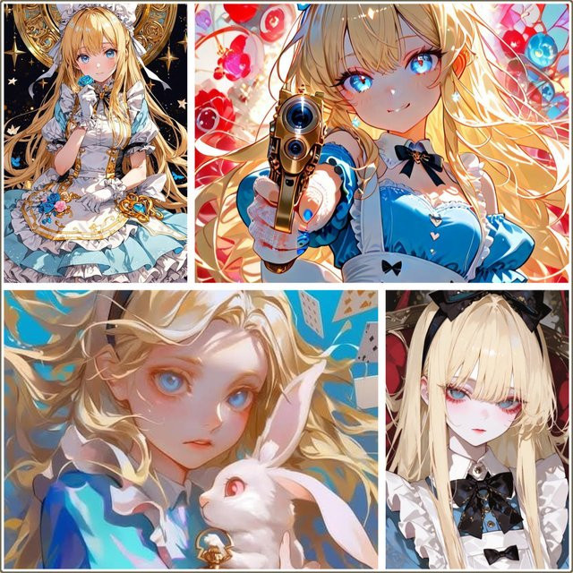 KAYOU Digitales Ölgemälde Anime Alice im Wunderland Illustration Multicolour Rahmenlos Wanddekoration - Bild 1