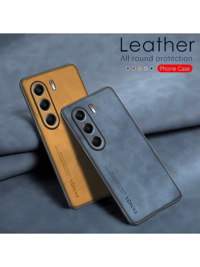 Tecno Camon 40 4G und Camon 40 Pro Schutzhülle aus Lammfell-Leder mit TPU-Stoßstange in Rot - Bild 3