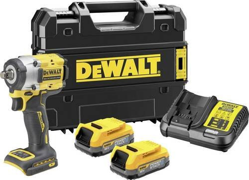 DEWALT 18V XR Akku-Schlagschrauber DCF921E2T-QW mit 1/2 Zoll Antrieb, bürstenlos, max. 406 Nm, inklusive 2x Powerstack Akkus (18 Volt / 1,7 Ah), Farbe: Gelb - Bild 1
