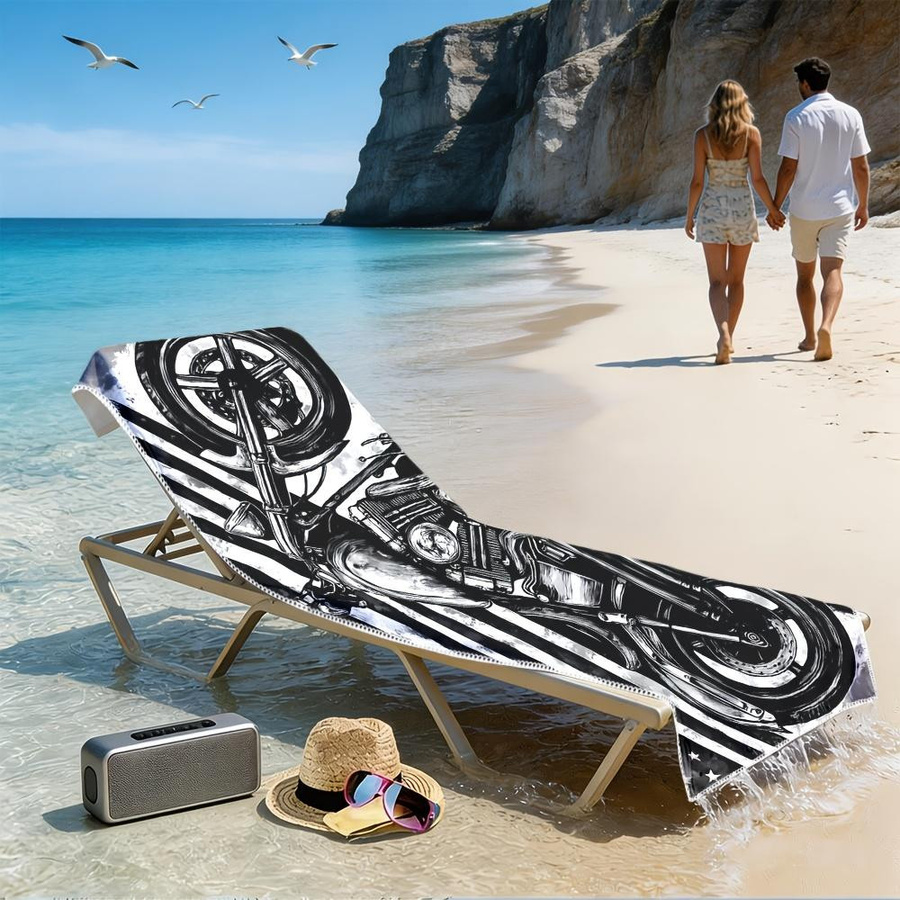 Motorradflagge Strandtuch mit amerikanischem Flaggen-Design von JMG Household Supplies, schnelltrocknendes Mikrofaser-Badetuch für Biker, B/B: 50 x 100 cm - Bild 4