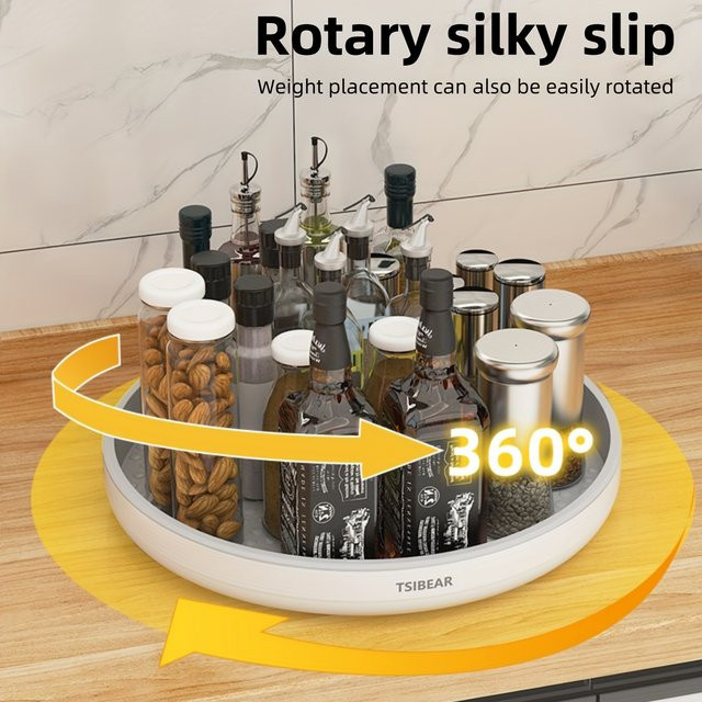 Untior Küchen-Drehregal Multifunktionales Gewürzregal für die Arbeitsplatte, 360 Grad drehbar, Schwarz oder Weiß - Bild 1