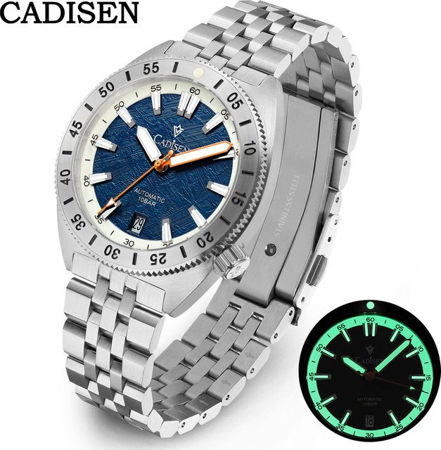CADISEN Armbanduhr Automatik, Meteorit Zifferblatt, Edelstahl, Herren - Bild 1