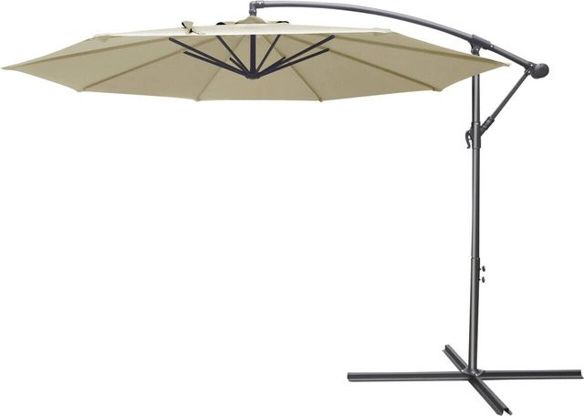 POCOline Ampelschirm modern in Natur und Beige aus Stahl und Polyester mit Durchmesser: 300 cm - Bild 1