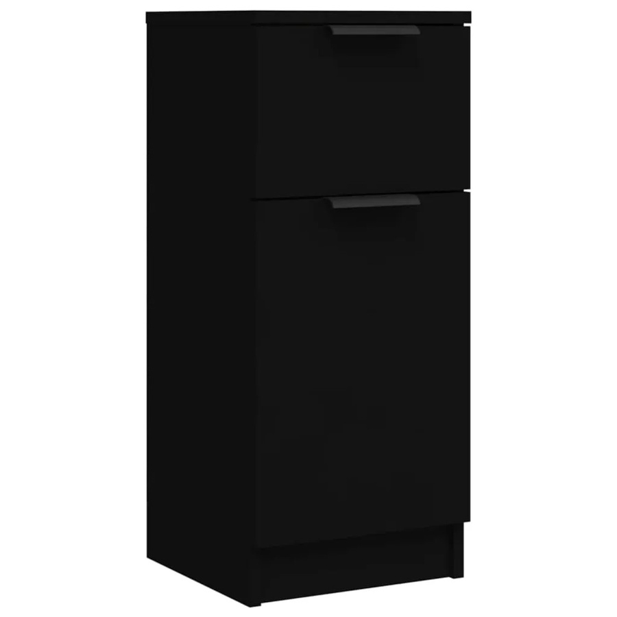 vidaXL Sideboard Schwarz Matt aus Holzwerkstoff B/T/H: 30 x 30 x 70 cm - Bild 2