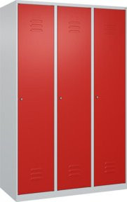 C+P Spind Classic PLUS Spind mit 3 Abteilen, Verkehrsrot, H x B x T: 185 x 120 x 50 cm - Bild 1