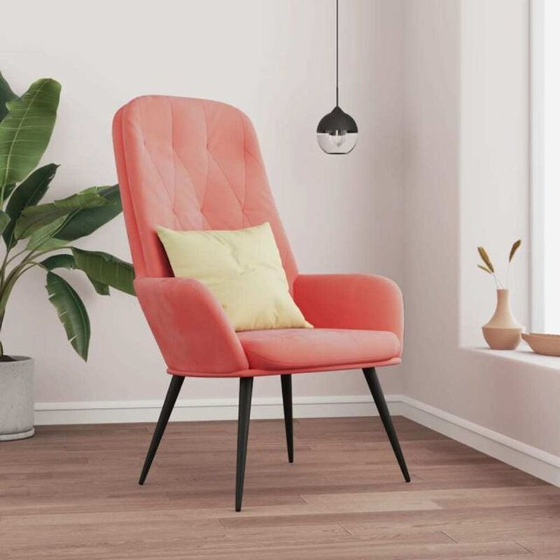 Vidaxl Relaxsessel Modern in Rosa aus Samt und Metall - Bild 1
