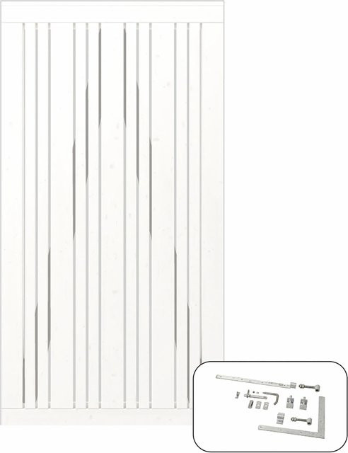 Plus Einzeltor aus Nadelholz in Weiß, Breite: 95 cm, Höhe: 180 cm - Bild 1