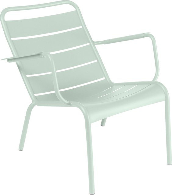 Fermob Luxembourg Niedriger Sessel aus Aluminium in Türkis mit Armlehnen und wetterfestem Design - Bild 1