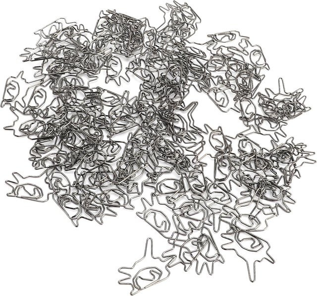 OutsideWorld Dekorative Papierclips aus Metall in Schwarz und Silber, 100 Stück Motiv-Büroklammern für Notebooks und Lesezeichen - Bild 1