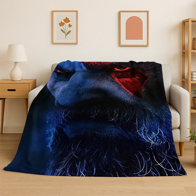 Livrane Retro God of War Kratos Flanell-Decke, weiche und warme Wurfdecke in Multicolour - Bild 1