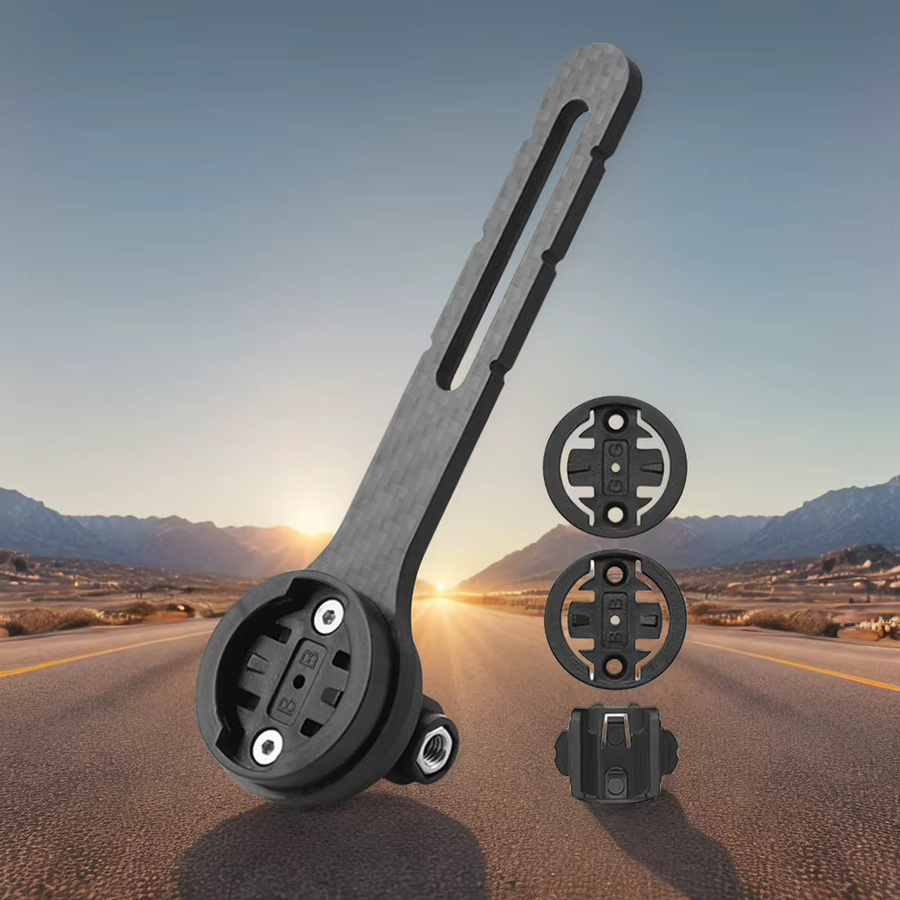 Carbon Faser Fahrrad Computer Halterung für Garmin und Bryton in Schwarz - Bild 1