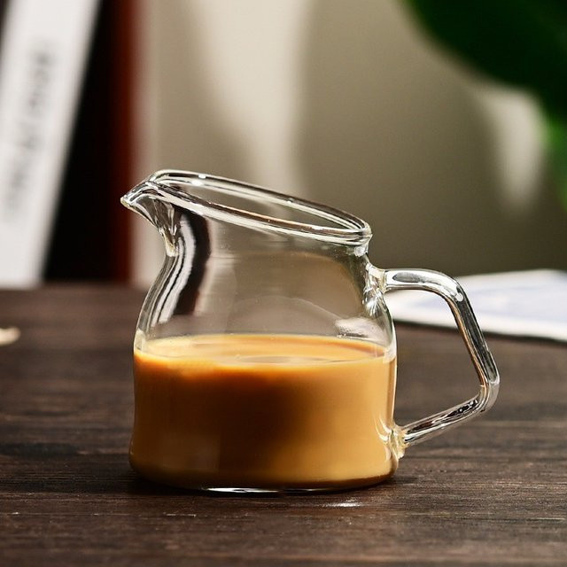 Hitzebeständiger Milchbecher aus transparentem Borosilikatglas für Kaffee, Soße oder Honig - Bild 1