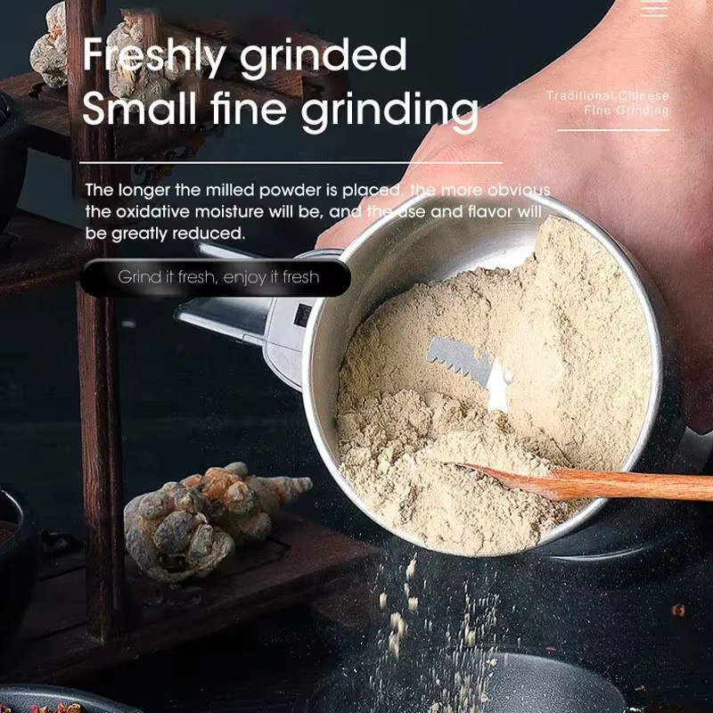 ANENG Elektrische Kaffeemühle und Gewürzmühle aus Edelstahl in Silber - Bild 2