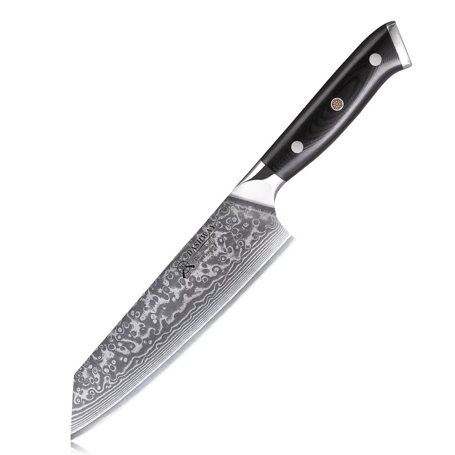 DASHWAY Kiritsuke-Bunka-Kochmesser im japanischen Stil aus Damaststahl mit Holzgriff, 15,24 cm - Bild 7