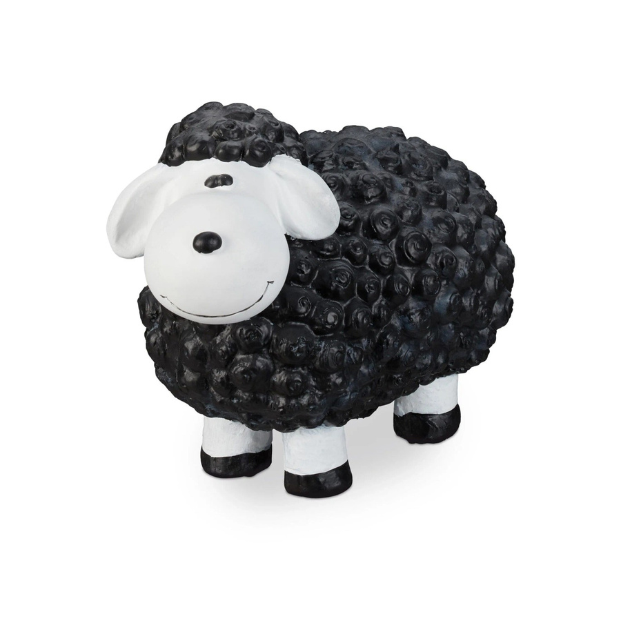 Wetterfeste Gartenfigur Schaf aus Keramik von Relaxdays in Schwarz, B/T/H: 33 x 24 x 44 cm - Bild 2