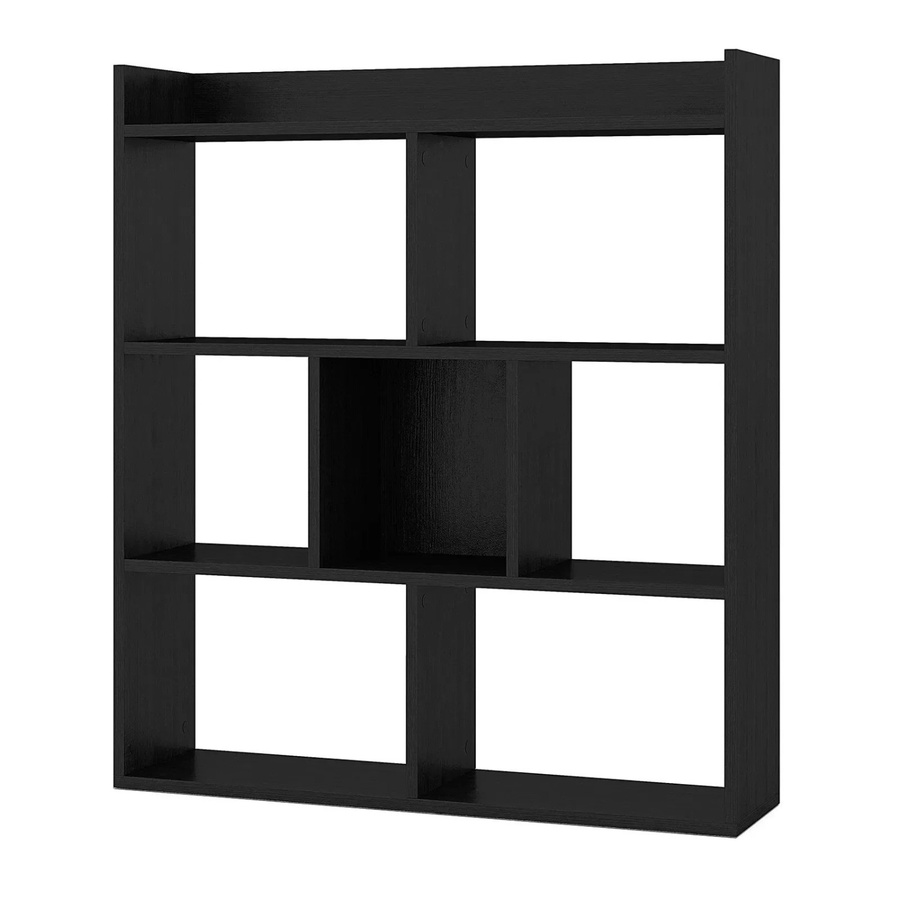 Costway Bücherregal mit 7 Fächern in Schwarz, modernes Standregal mit B/T/H: 80 x 20 x 90 cm - Bild 2