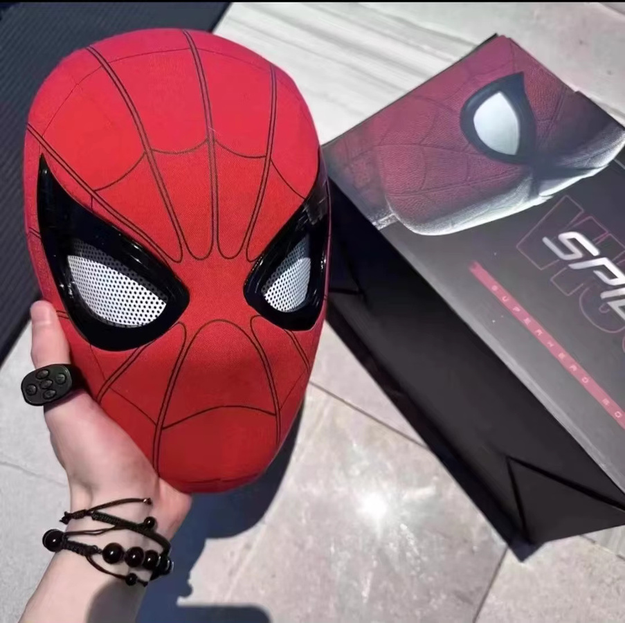 Bandai Spider-Man Headset, Miles Halloween Cosplay Kopfbedeckung, blinkende Touch-Leuchtmaske, ab 14 Jahren - Bild 3