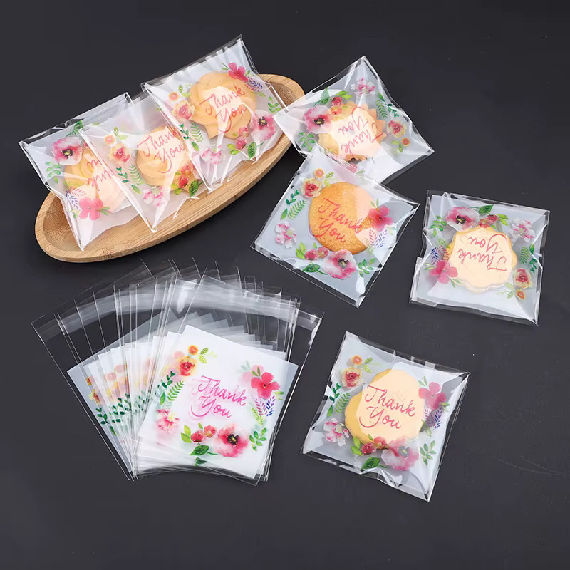 ZQCXLD Selbstklebende Plastiktüten Dankeschön in Transparent für Kekse und Süßigkeiten zur Verpackung bei Hochzeit, Geburtstag oder Party - Bild 3