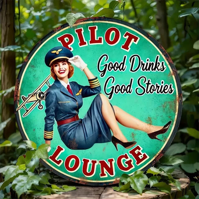 Potdemiel Pilot's Lounge Wandbild Multicolor für Café, Bar und Zuhause - Bild 1