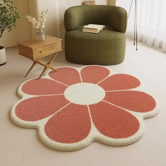 VIKAMA Teppich mit Blumenmuster für Wohnzimmer und Schlafzimmer, weich und flauschig aus Nachahmung Kaschmir - Bild 1
