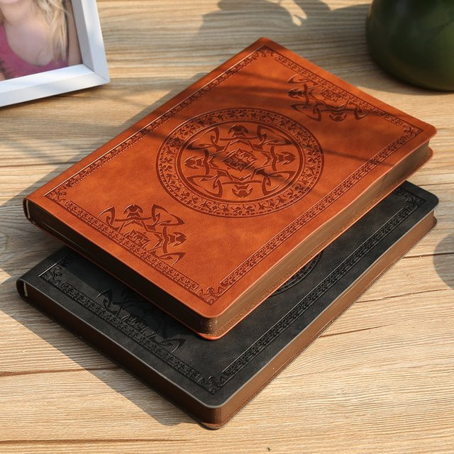 SQUMIDER A5 Vintage-Notizbuch aus braunem PU-Leder mit Hardcover und linierten Seiten - Bild 1