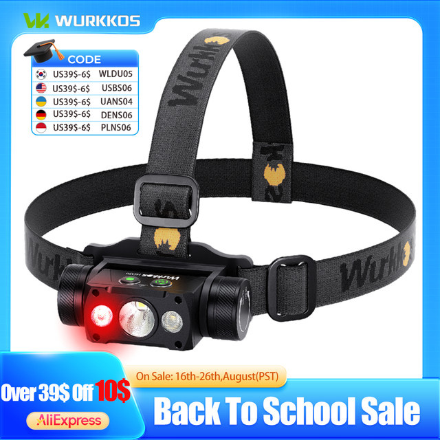 Wurkkos HD50 LED-Stirnlampe in Schwarz mit 4000 lm, wiederaufladbare Hochleistungs-Taschenlampe mit IP67 Wasserdichtigkeit und rotem Licht (660 nm) - Bild 1