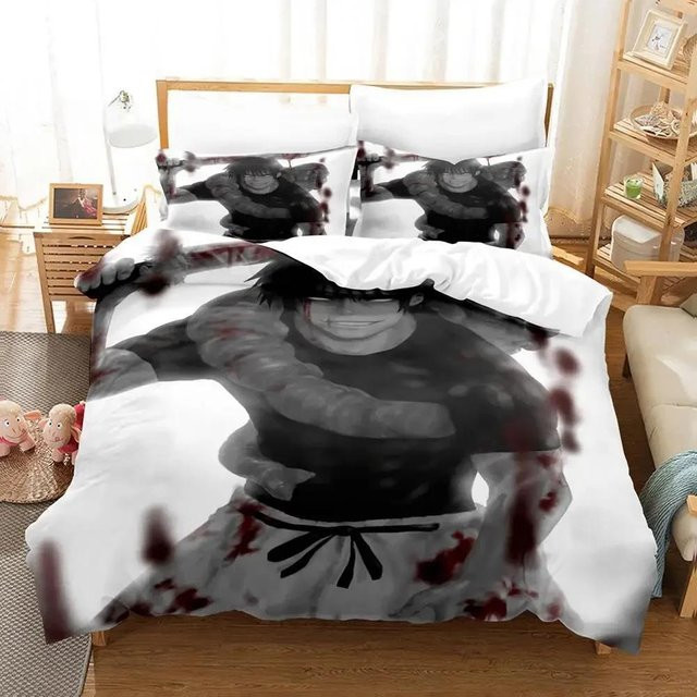 Lodestar Bettwäscheset Jujutsu Kaisen Toji Fushiguro mit Bettdeckenbezug und Kissenbezug, Farbe: Weiß, B x H: 133 x 70 cm - Bild 1