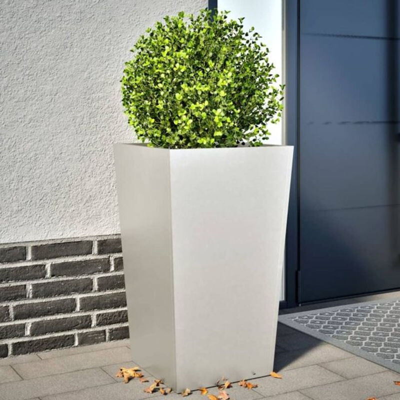 2er Set Pflanzkübel aus Edelstahl von Vidaxl in Grau, quadratisch, B/T/H: 45 x 45 x 75 cm - Bild 1
