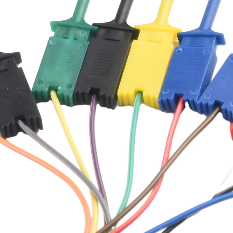 Test Haken Clip Logic Analysator Kabel Greifer Set mit 10pin Anschluss für Chips Pins und Jumper Draht Klemmen, Mehrfarbig - Bild 3