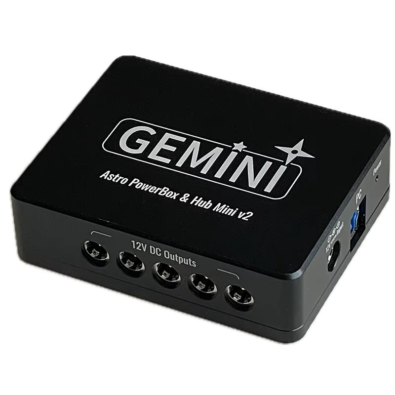 GEMINI Astro Neue Astronomie Power Box Mini V2 HUB mit DC und USB 3.1 Hochgeschwindigkeits-Leseausgang für Astrofotografie in Schwarz - Bild 3