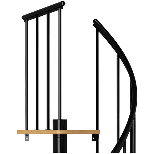 Dolle Spindeltreppe Calgary aus Buchenfurnier mit Geländer in Anthrazit, Durchmesser: 120 cm - Bild 3