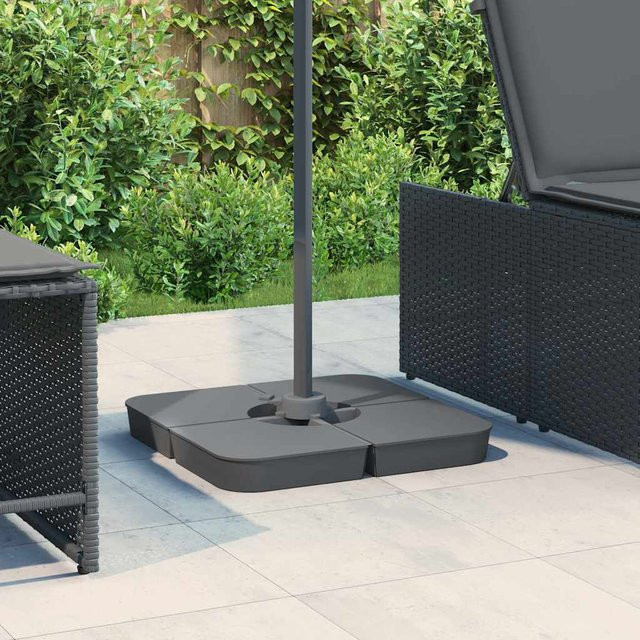 vidaXL 4-teiliges Sonnenschirmständer-Set aus Polypropylen in Anthrazit mit 100 kg Gewicht - Bild 3