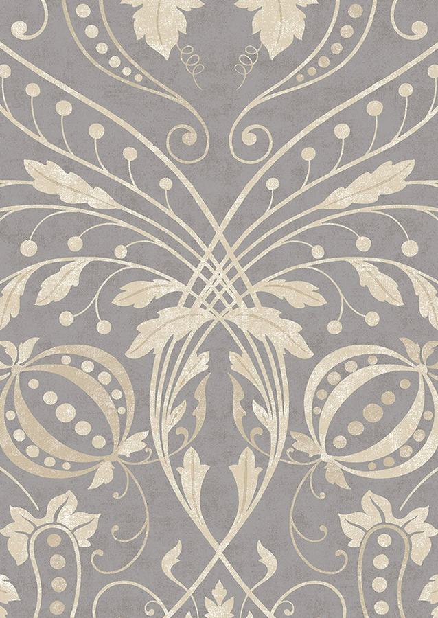 Lewis & Wood Tapete Chateau in Gold Mink mit floralem Art Nouveau Design und botanischem Muster - Bild 1