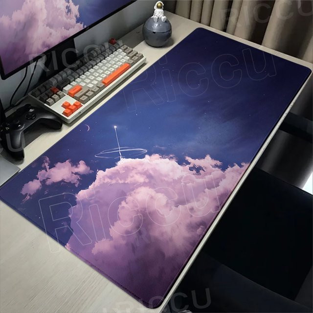 Riccu Cloud Sky Schreibtischunterlage mit Cartoon-Design, große rutschfeste Mauspad-Unterlage für Laptop und PC - Bild 1